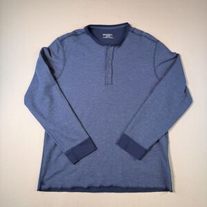 UNTUCKit Henley Shirt Mens Size Medium Cotton Modal Polyester Blue